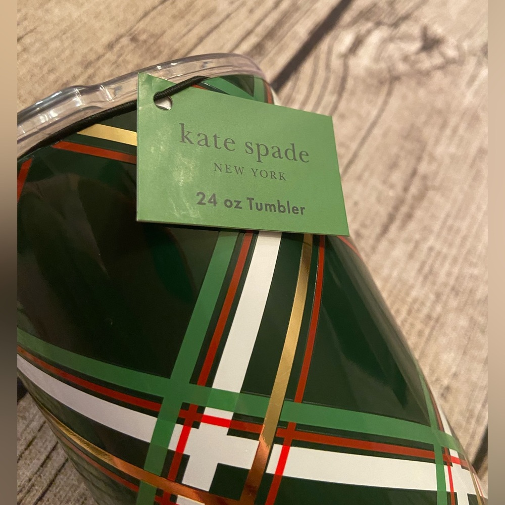 NWT! kate spade 24oz stainless steel tumbler in holiday print - Picture 4 of 8